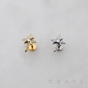 MULTI CZ NORTHERN STAR THREADLESS (PUSH IN) 316L SURGICAL STEEL LABRET SET